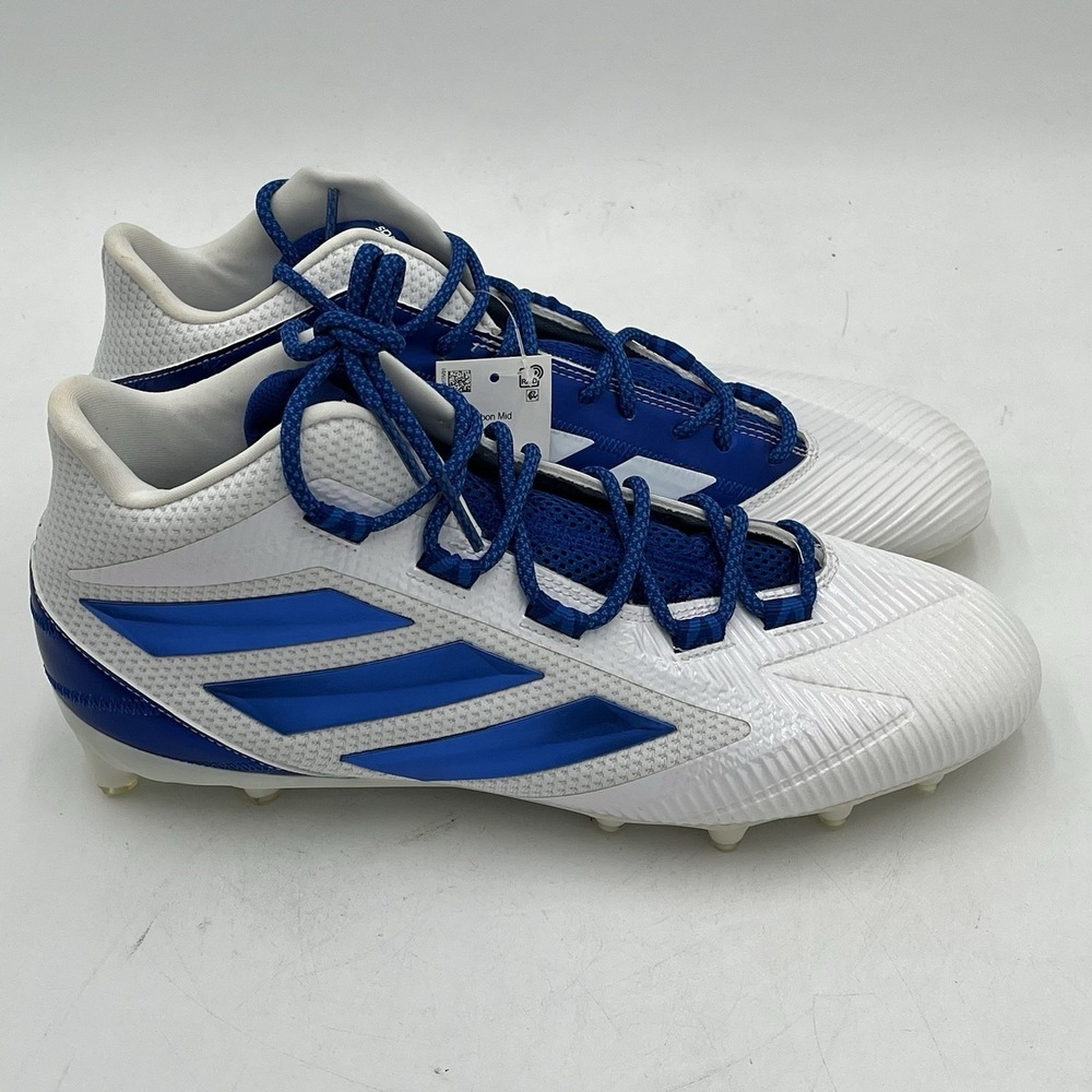 NEW! Adidas Freak X Carbon Mid Football Cleats - White/Blue - Size 13.5 - F97435 - Picture 3 of 13